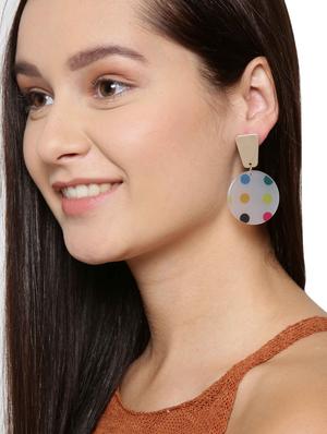 multi colored plastic drop earring - 16841320 - Standard Image - 3