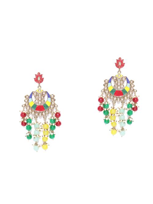 multi colored brass chandballi earring - 16841321 - Standard Image - 1