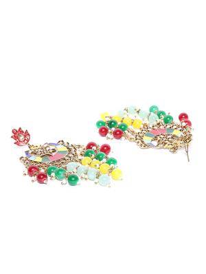 multi colored brass chandballi earring - 16841321 - Standard Image - 2