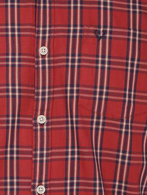 red checkered casual shirt - 16841421 - Standard Image - 4
