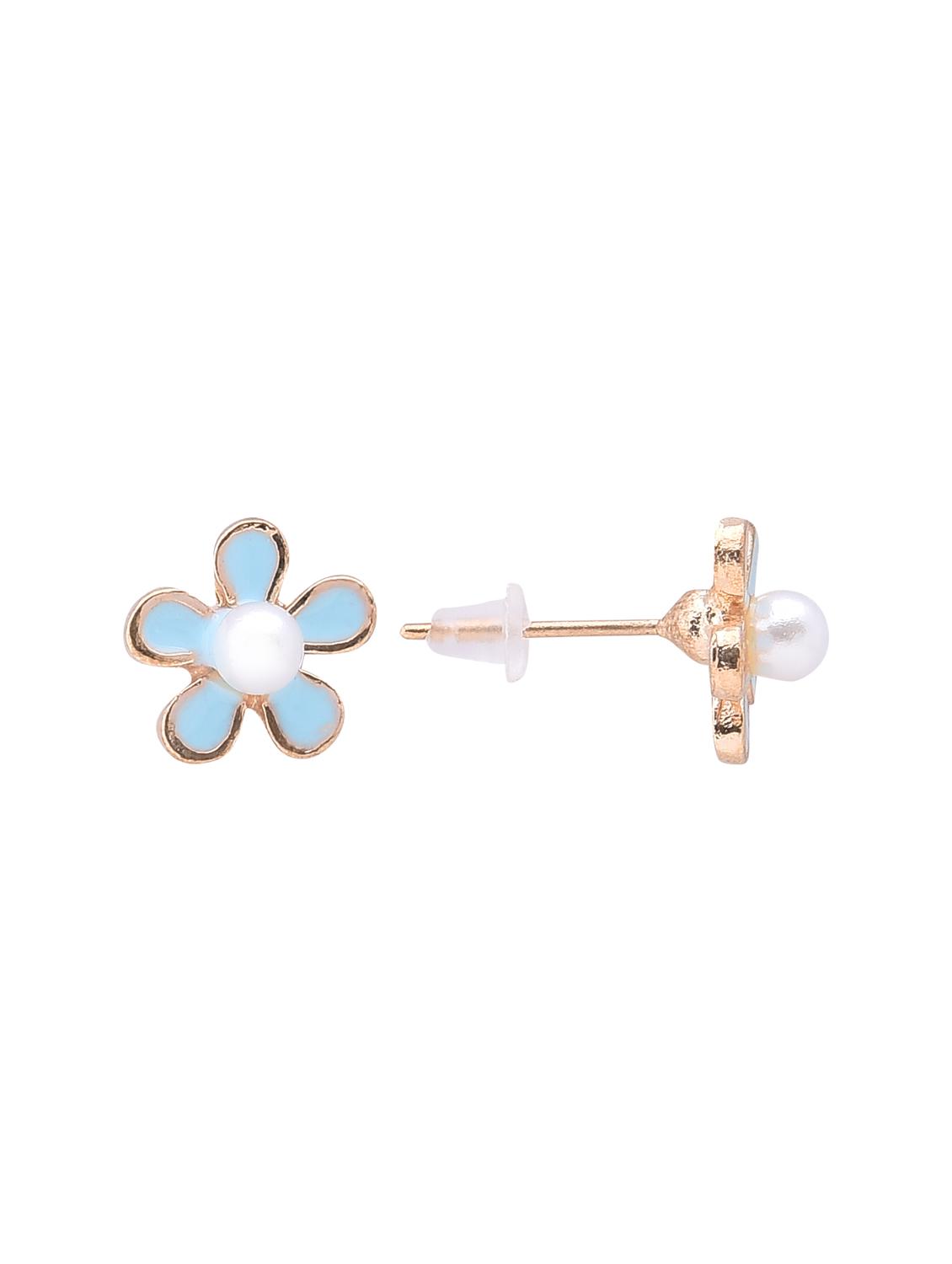 blue metal studs earring - 16841833 - Zoom Image - 2