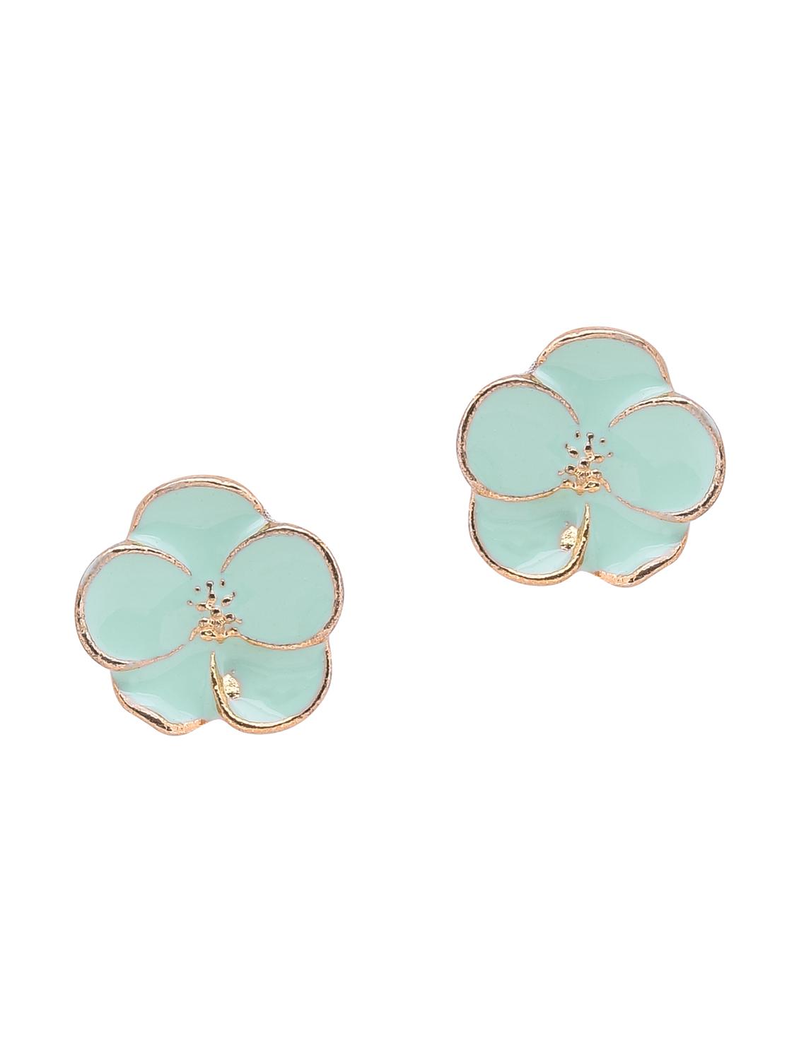green metal studs earring - 16841837 - Zoom Image - 1