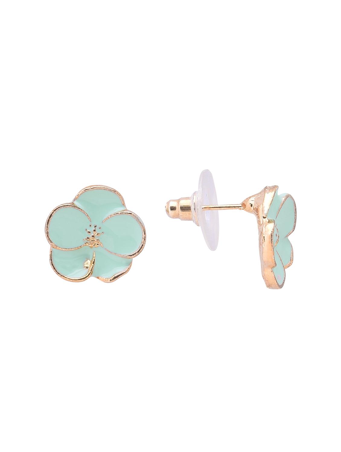 green metal studs earring - 16841837 - Zoom Image - 2