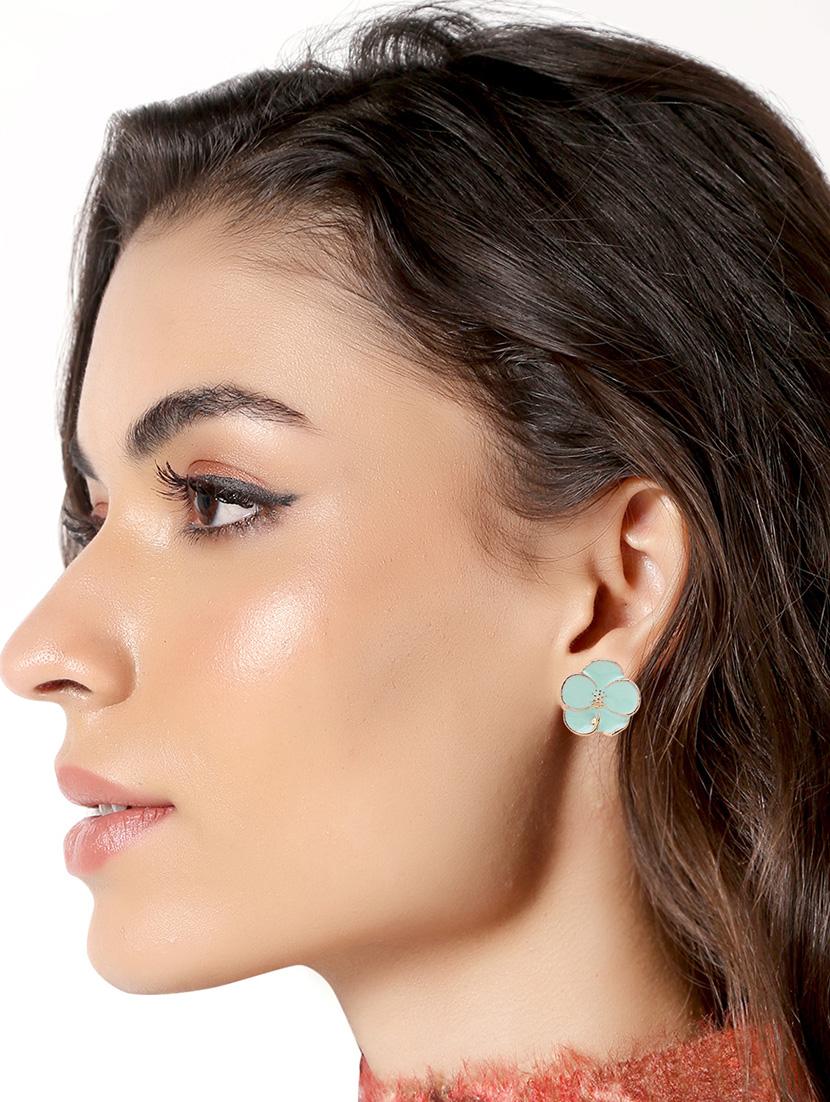 green metal studs earring - 16841837 - Zoom Image - 4