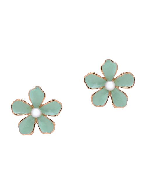 green metal studs earring - 16841857 - Standard Image - 1