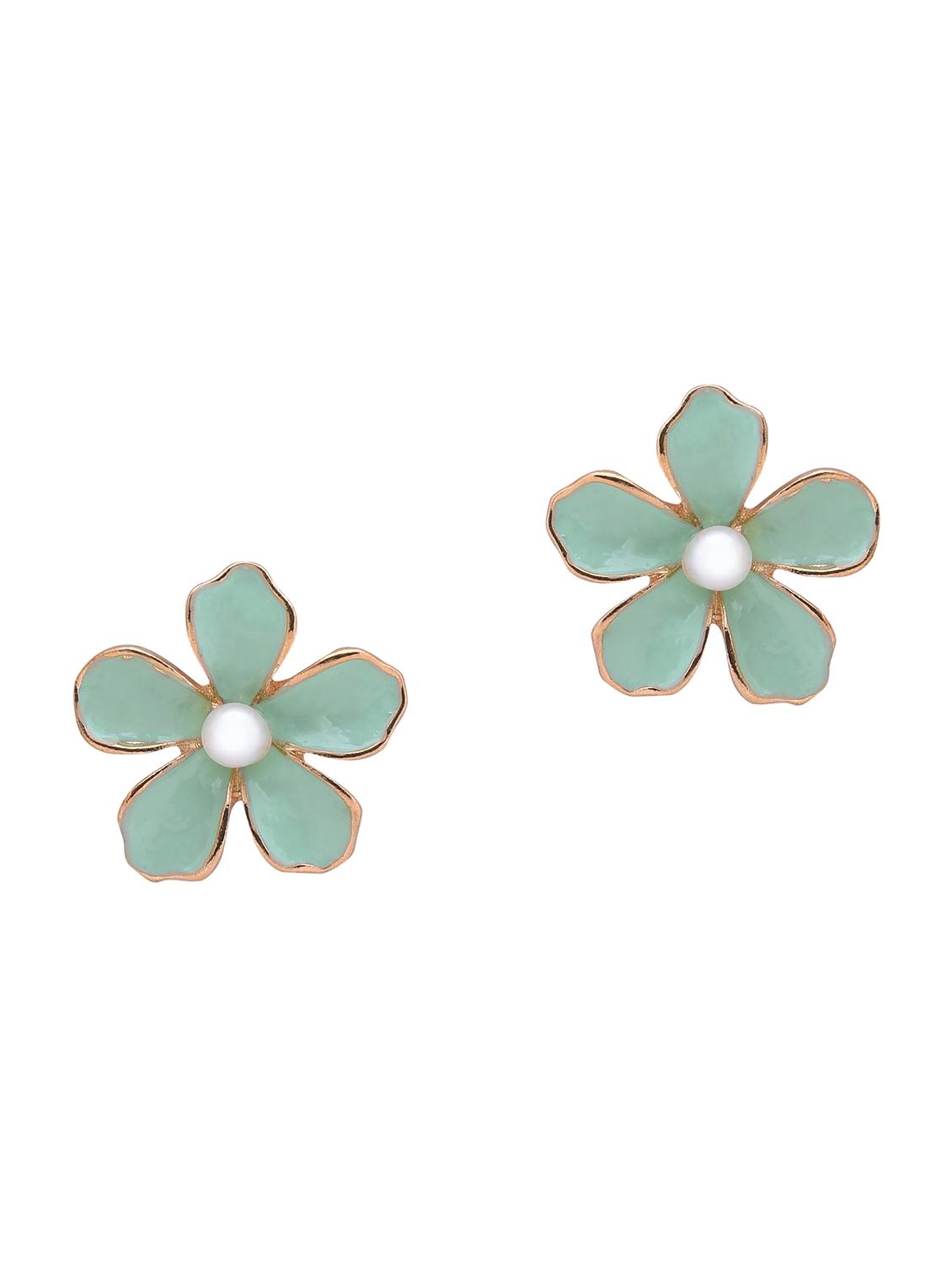 green metal studs earring - 16841857 - Zoom Image - 1