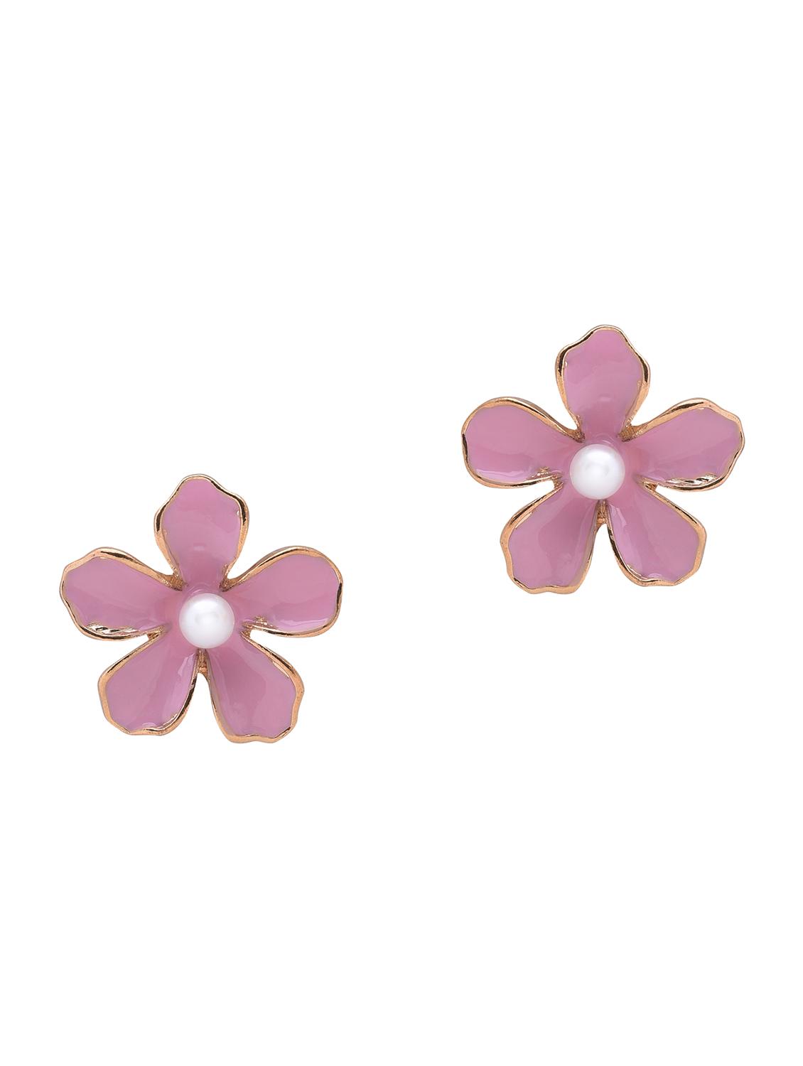 pink metal studs earring - 16841861 - Zoom Image - 1