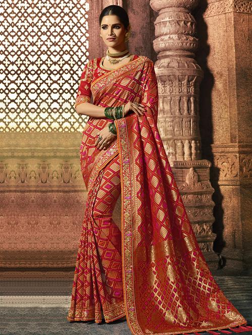 self design woven saree with blouse - 16841986 - Standard Image - 1