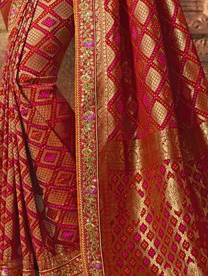self design woven saree with blouse - 16841986 - Standard Image - 2
