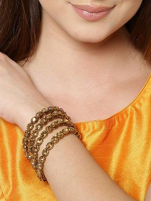gold metal bangle - 16842348 - Standard Image - 3