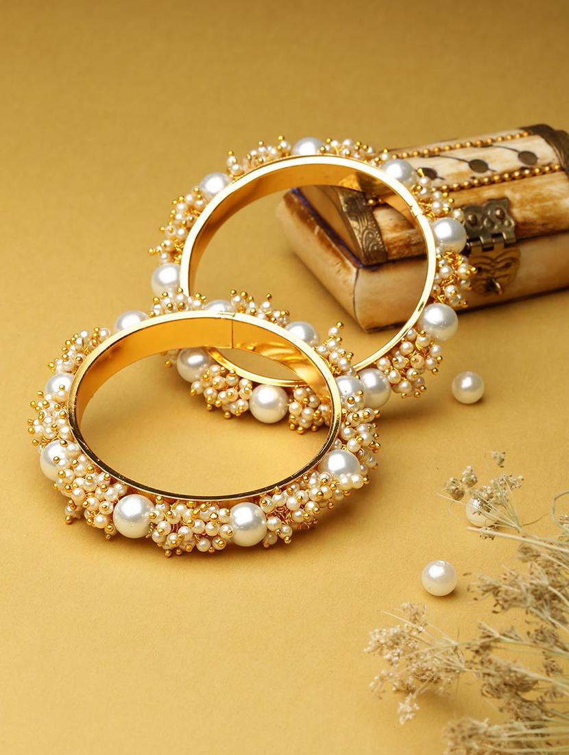 white gold tone brass bangle - 16842429 - Zoom Image - 1