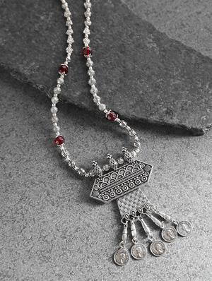 silver brass statement necklace - 16842484 - Standard Image - 4