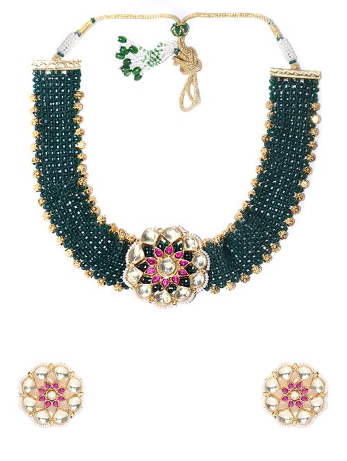 green brass necklaces and earring - 16842541 - Standard Image - 1