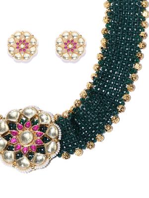 green brass necklaces and earring - 16842541 - Standard Image - 3