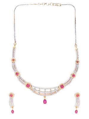 pink brass necklaces and earring - 16842547 - Standard Image - 2