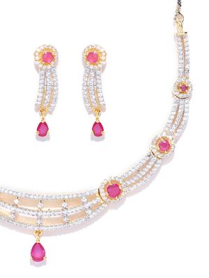 pink brass necklaces and earring - 16842547 - Standard Image - 3