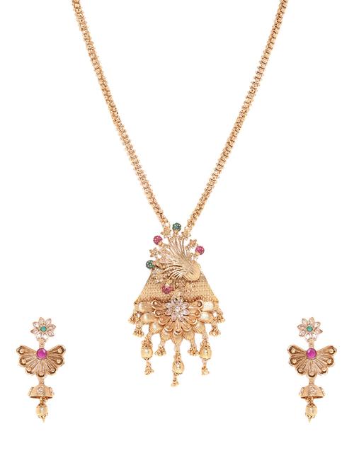 multi colored brass pendants and earring - 16842567 - Standard Image - 1