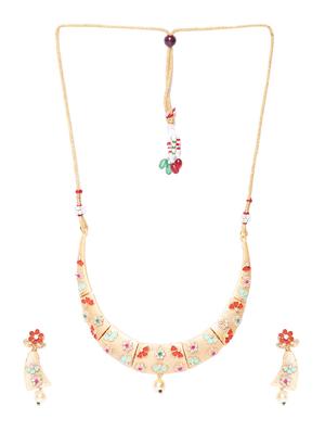 multi colored brass necklaces and earring - 16842577 - Standard Image - 2