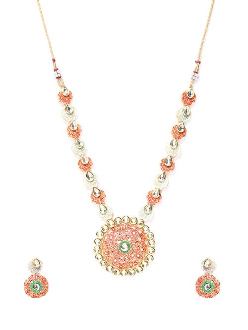 red brass necklaces and earring - 16842578 - Standard Image - 1