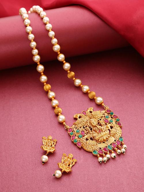 multi colored brass pendants and earring - 16842584 - Standard Image - 1