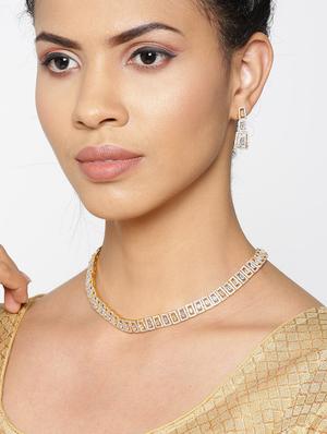 gold brass necklaces and earring - 16842600 - Standard Image - 4