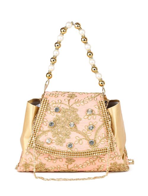 pink silk ethnic handbag - 16842780 - Standard Image - 1