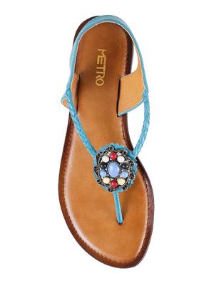 blue back strap sandals - 16842931 - Standard Image - 4