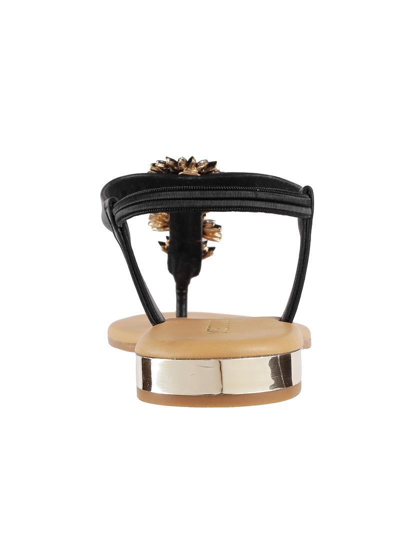 black t - strap sandals - 16842937 - Zoom Image - 3