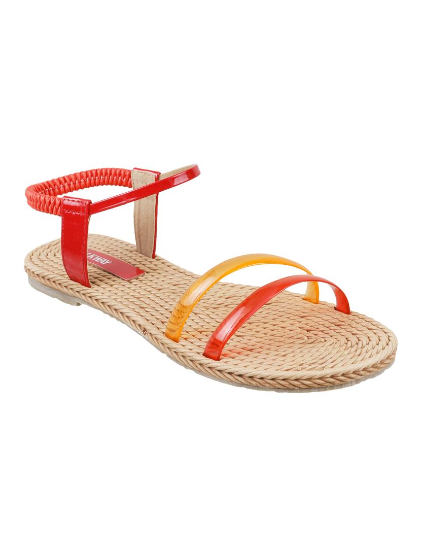 red back strap sandals - 16842954 - Zoom Image - 1
