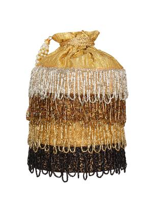 gold faux silk ethnic potli - 16843032 - Standard Image - 2