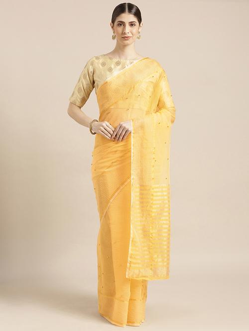 embellished kota doria saree with blouse - 16843053 - Standard Image - 1
