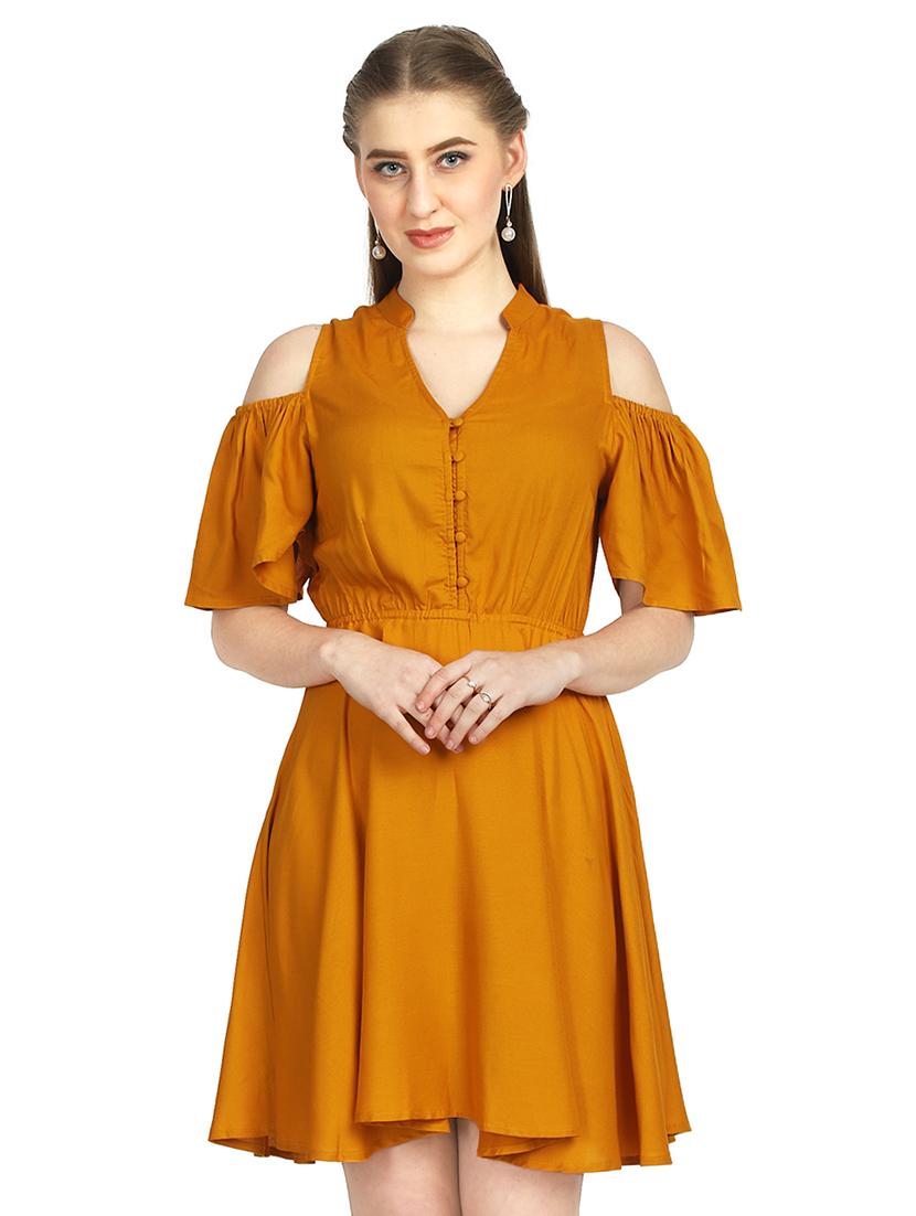 cold shoulder a-line dress - 16843062 - Zoom Image - 1