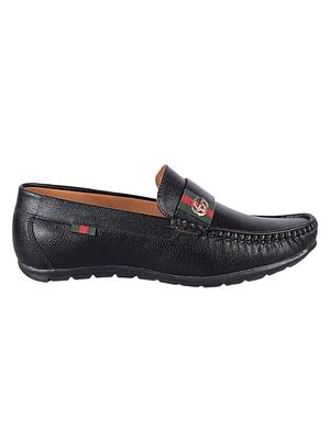 black leatherette slip on loafers - 16843268 - Standard Image - 2