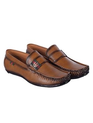 tan leatherette slip on loafers - 16843269 - Standard Image - 3