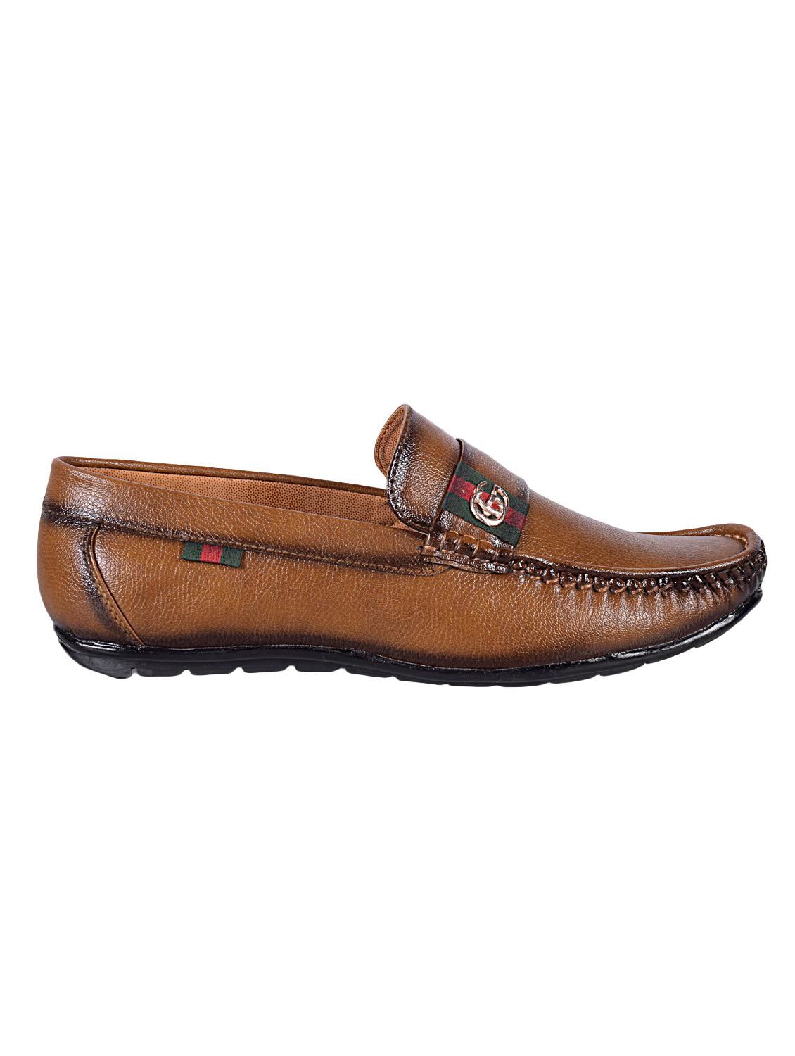 tan leatherette slip on loafers - 16843269 - Zoom Image - 2
