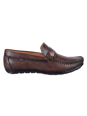 brown leatherette slip on loafers - 16843270 - Standard Image - 2