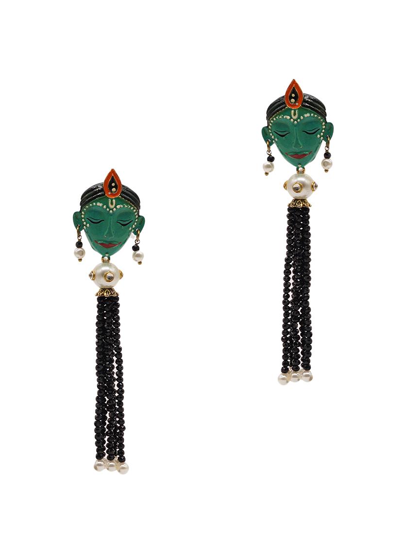 green brass drop earring - 16843297 - Zoom Image - 1