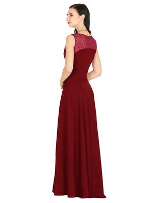 lace panel flared gown dress - 16843398 - Standard Image - 3