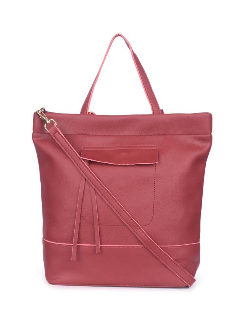 maroon leatherette regular handbag - 16843479 - Zoom Image - 1