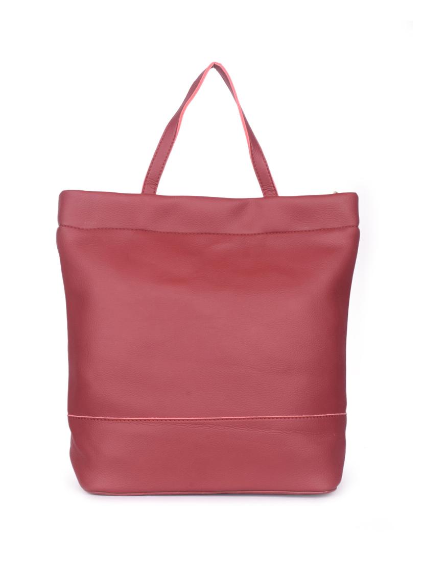 maroon leatherette regular handbag - 16843479 - Zoom Image - 2
