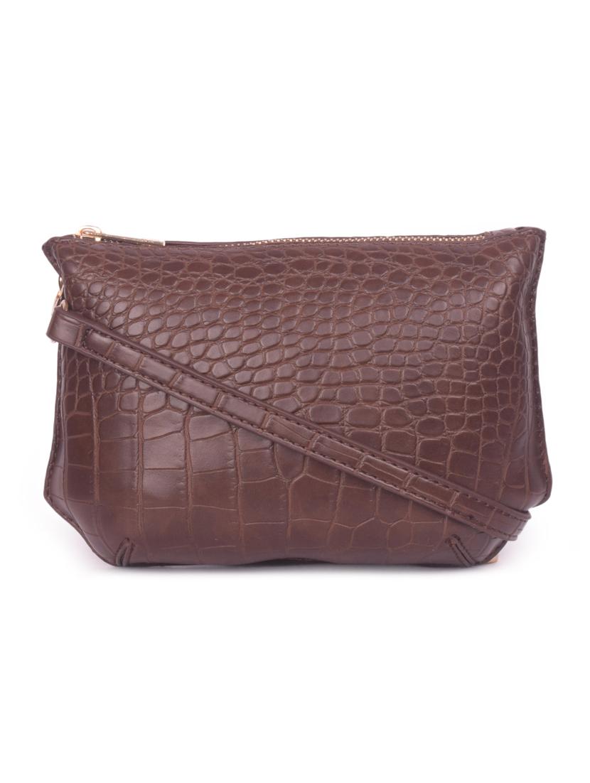 brown leatherette regular sling bag - 16843500 - Zoom Image - 1