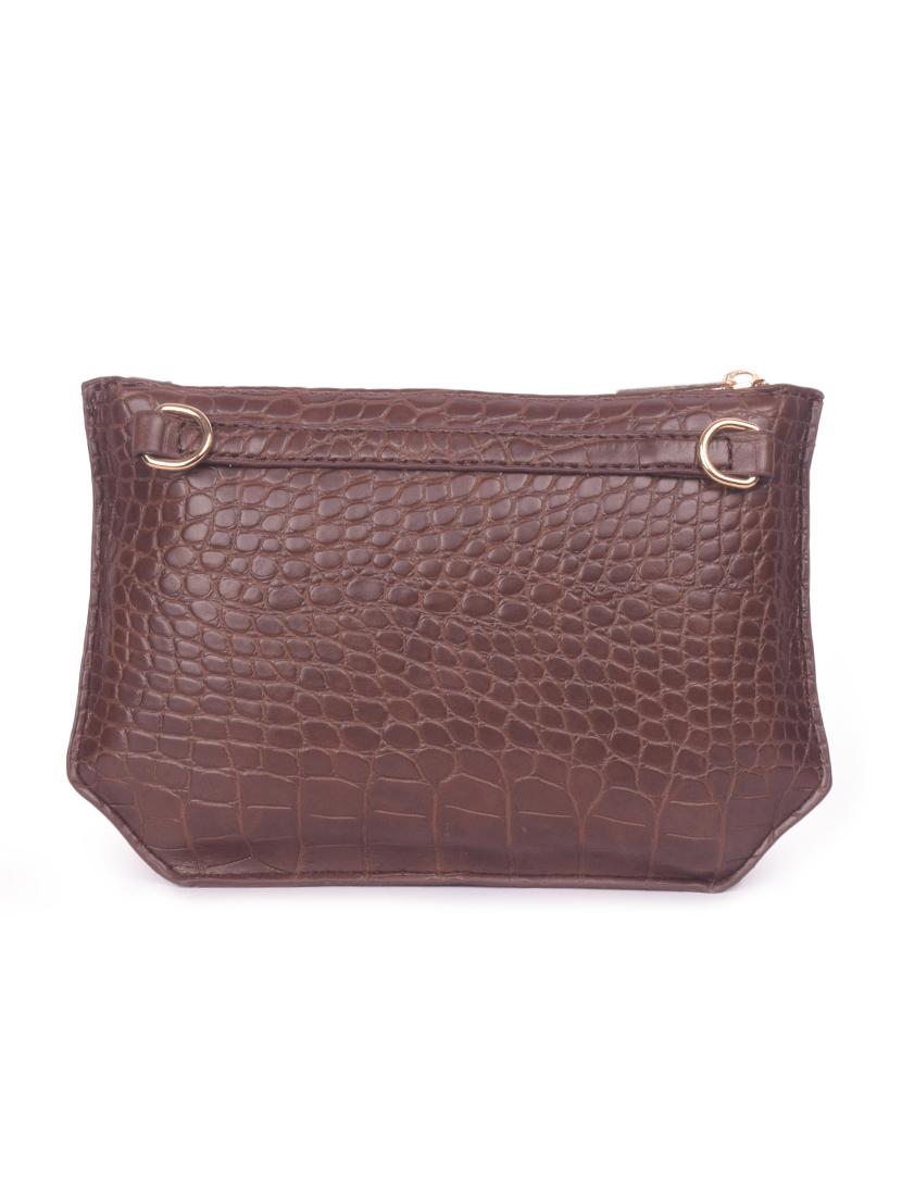 brown leatherette regular sling bag - 16843500 - Zoom Image - 2
