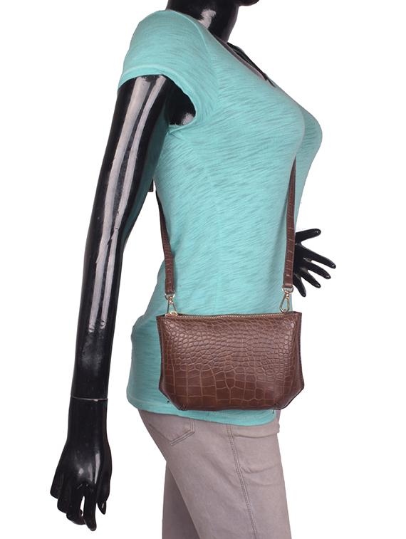 brown leatherette regular sling bag - 16843500 - Zoom Image - 5