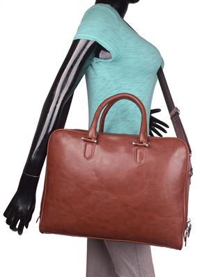 tan leatherette regular laptop bag - 16843528 - Standard Image - 5
