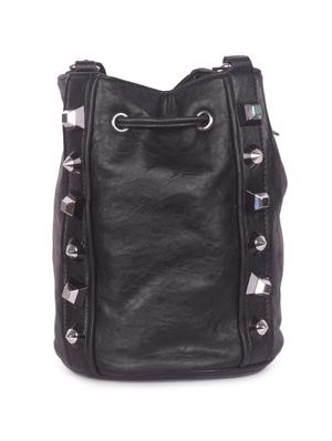 black leatherette regular sling bag - 16843531 - Standard Image - 2