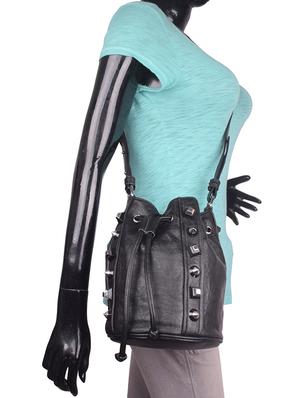 black leatherette regular sling bag - 16843531 - Standard Image - 5