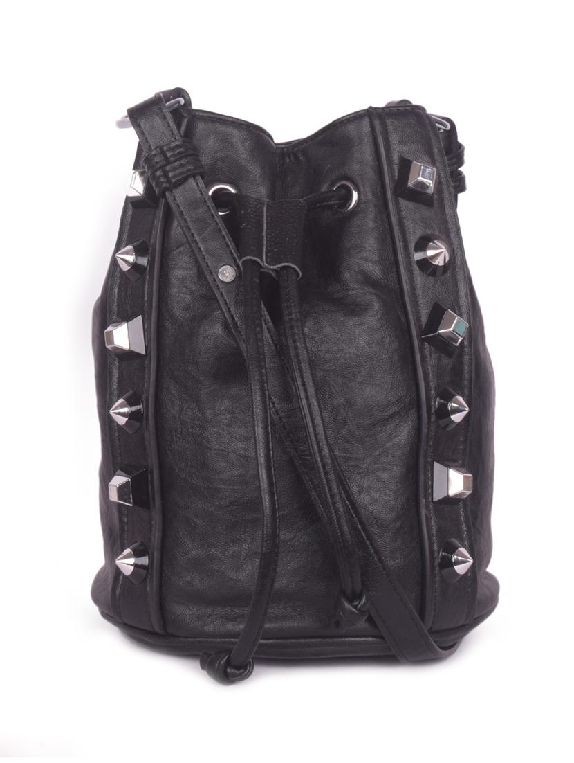 black leatherette regular sling bag - 16843531 - Zoom Image - 1