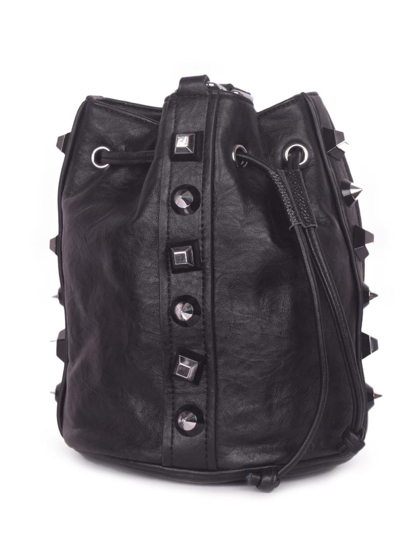 black leatherette regular sling bag - 16843531 - Zoom Image - 4