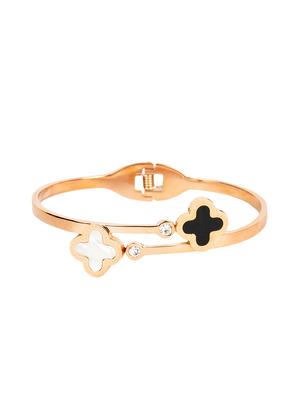 gold satin less steel cuffs bracelet - 16843594 - Standard Image - 2