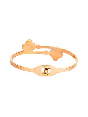 gold satin less steel cuffs bracelet - 16843594 - Standard Image - 3